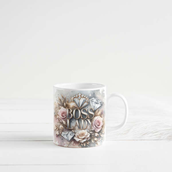 Floral Diamond Boss Lady Coffee Cup
