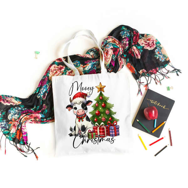Baby Cow Merry Christmas Shopping Bag