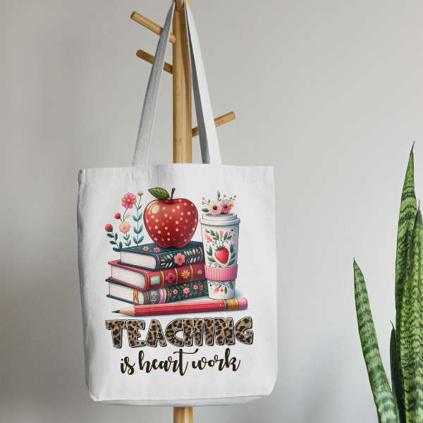 Teaching Is Heart Work Shopping Bag
