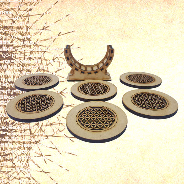 Sacred Geometry Flower of Life Coaster Set