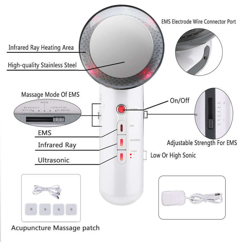 Ultrasound Cavitation EMS Body Slimming Massager Lipo Fat Burn... - EU Plug With Box / United States