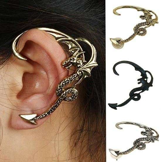 Dragon Ear Cuff (Earring) material Alloy B-PA006 - Silver