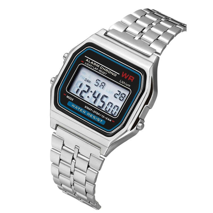 GENEVA  Men Fashion Metal Band Electronic Quartz Wrist Watch (Silver)