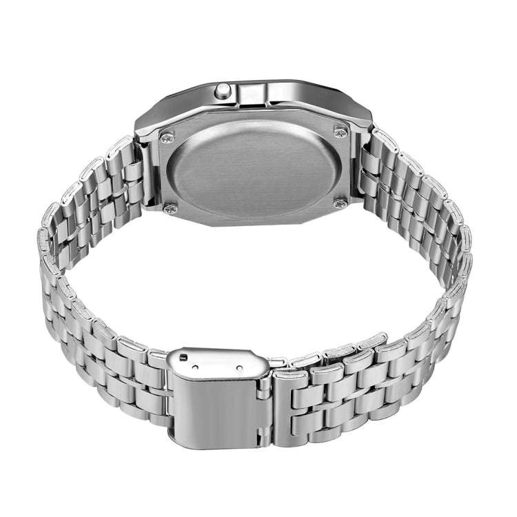 GENEVA  Men Fashion Metal Band Electronic Quartz Wrist Watch (Silver)