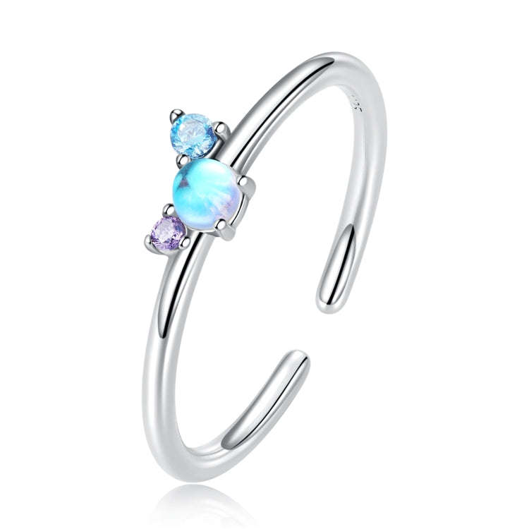 S925 Sterling Silver Bright Moonstone Women Ring