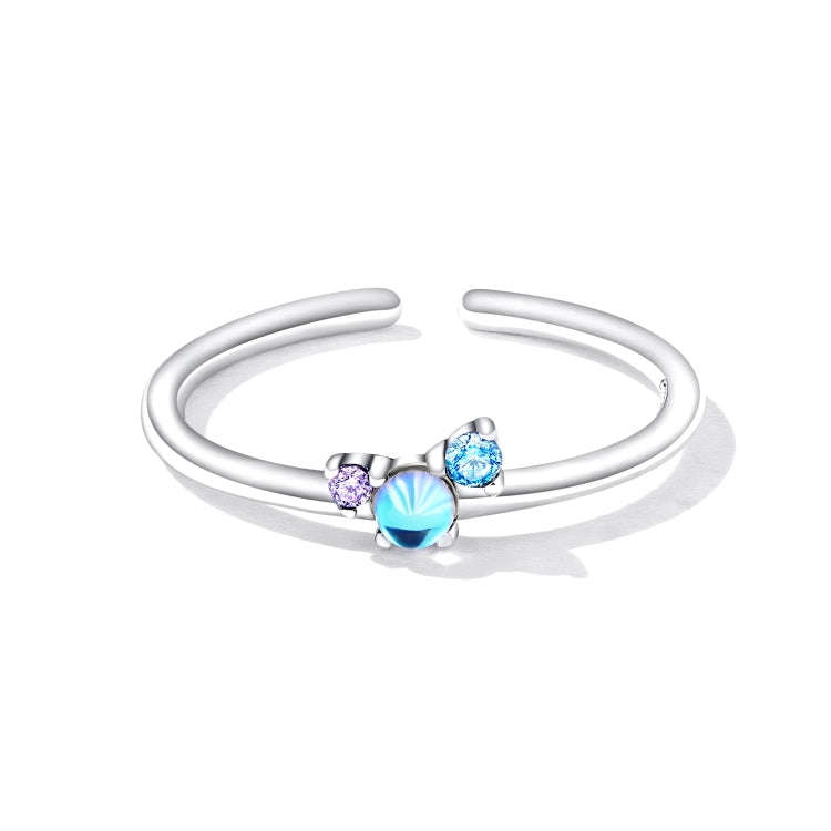 S925 Sterling Silver Bright Moonstone Women Ring