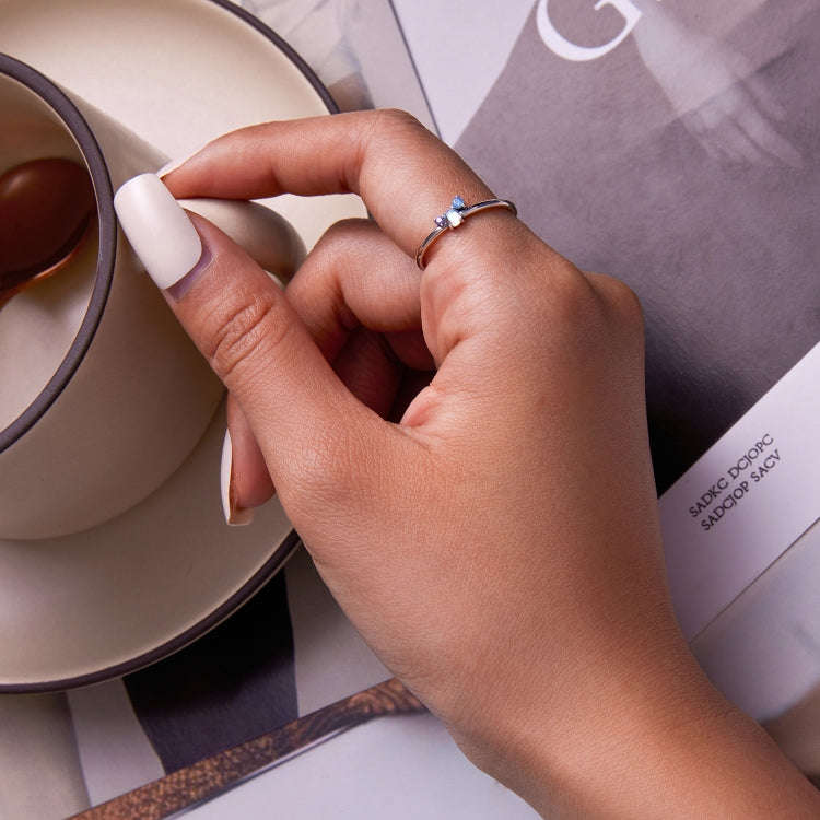 S925 Sterling Silver Bright Moonstone Women Ring