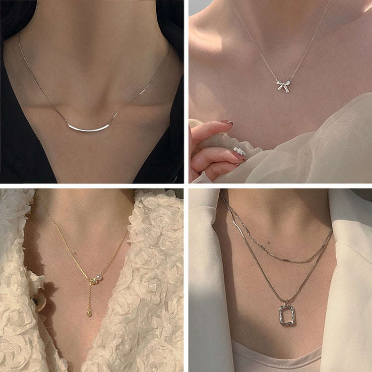 Ladies Light Luxury Bowknot Necklace Clavicle Chain, Specification:XL1106