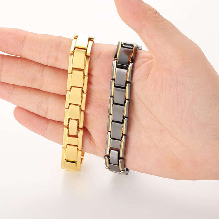 Men Detachable Titanium Steel Magnetic Therapy Bracelet Jewelry(Black)