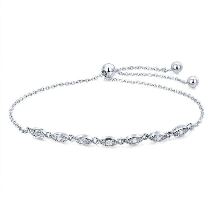 Simple Beauty S925 Sterling Silver Inlaid Zircon Bracelet