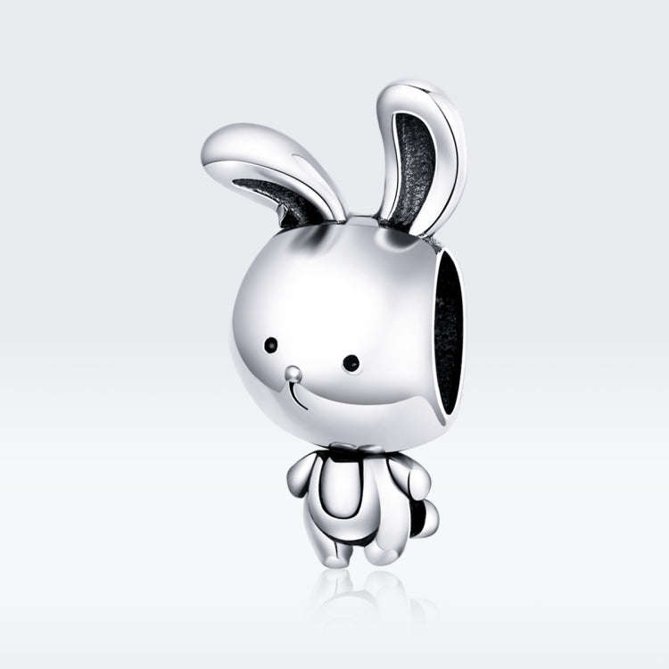 S925 Sterling Silver Simple Animal Rabbit Beaded DIY Bracelet Jewelry Accessories