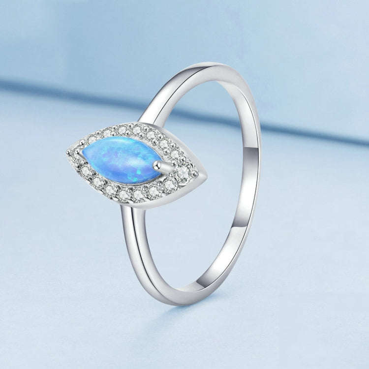 BSR350 Sterling Silver S925 Demon Eye Synthetic Opal Plated Gold Ring(No.8)