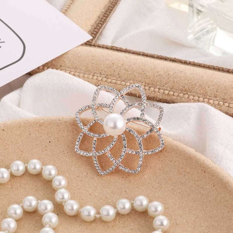 2 PCS Alloy  Double Flower Brooches Temperament Wild Clothes Pin(B07343)