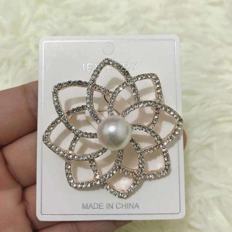 2 PCS Alloy  Double Flower Brooches Temperament Wild Clothes Pin(B07343)
