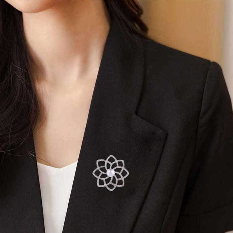 2 PCS Alloy  Double Flower Brooches Temperament Wild Clothes Pin(B07343)