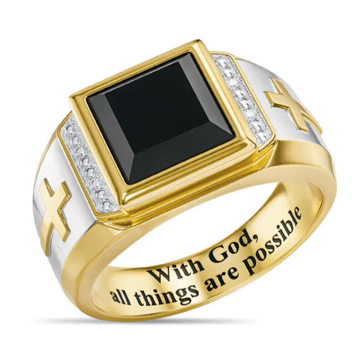 5 PCS 18K Gold Cross Ring Thorns Crown  Ring For Men, Size: 10