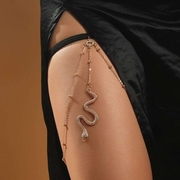 BT192-1 Elastic Snake Long Anklet Body Chain Accessories(Silver)