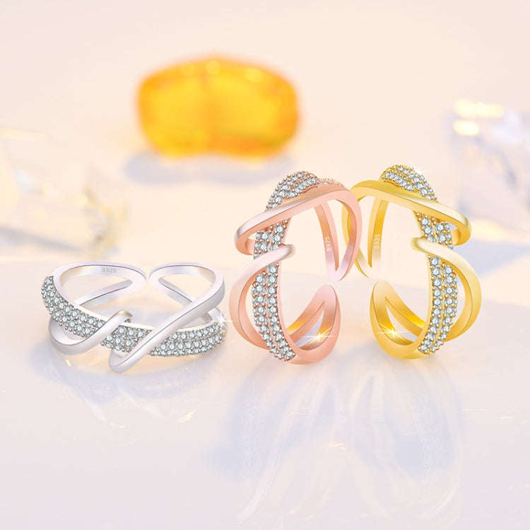 J357 Gold Plated Inlaid Fashion Index Finger Ring(Rose Gold)