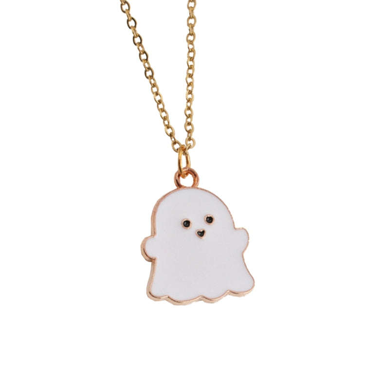Halloween Jewelry Alloy Ghost Earrings Necklace(White Earrings+Necklace)