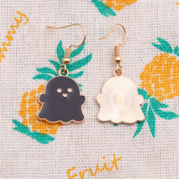 Halloween Jewelry Alloy Ghost Earrings Necklace(White Earrings+Necklace)
