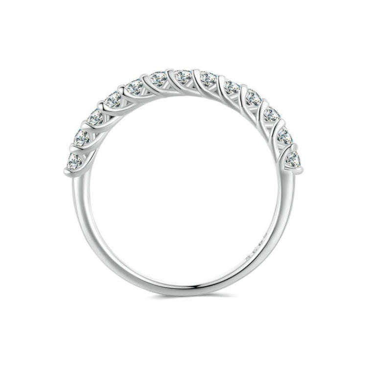 MSR014-A Sterling Silver S925 Plated Plated Row Moissanite Ring(No.6)