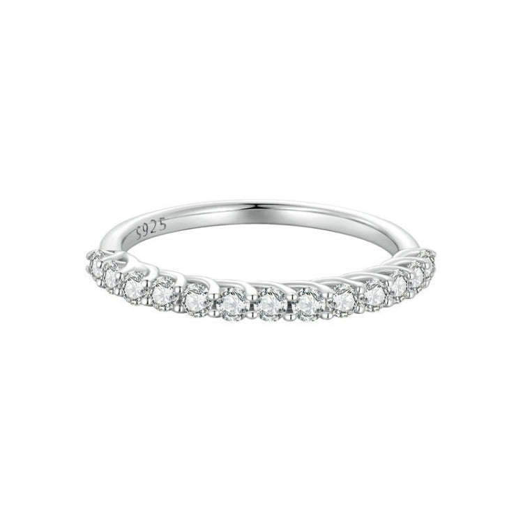 MSR014-A Sterling Silver S925 Plated Plated Row Moissanite Ring(No.6)