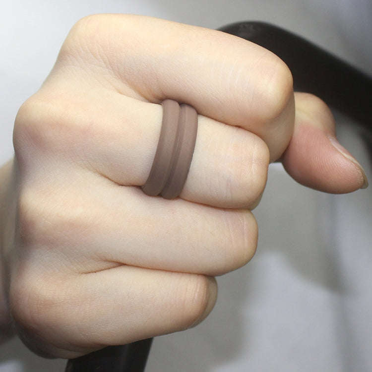 SiR053 V Shaped Grooved Edge Silicone Ring Outdoor Sports Couple Ring No.9(Dark Blue)