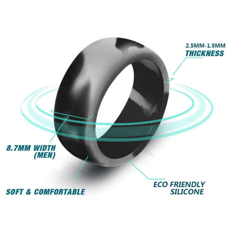 SiR013 8.7mm Curved Outdoor Sports Silicone Ring, Size: No.10(Dark Gray)