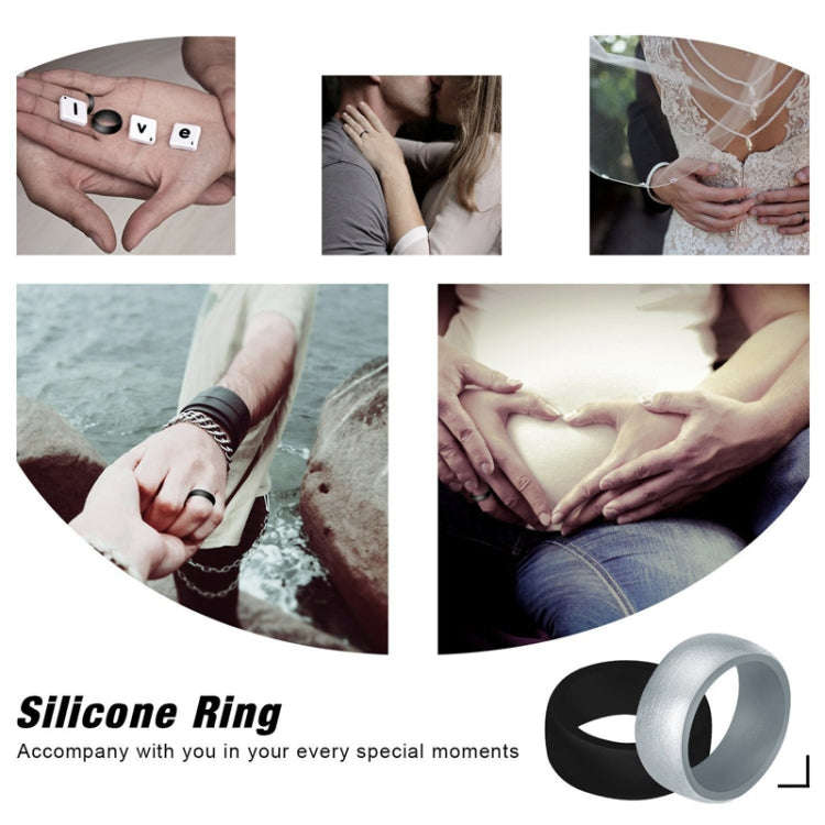 SiR013 8.7mm Curved Outdoor Sports Silicone Ring, Size: No.10(Dark Gray)
