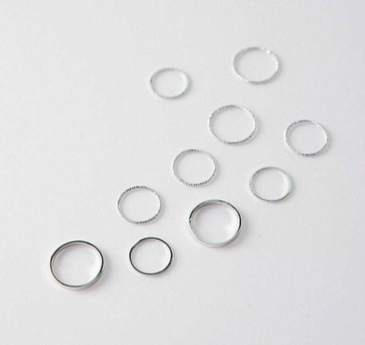Simple Design Vintage Joint Rings Sets(J7214 Silver)