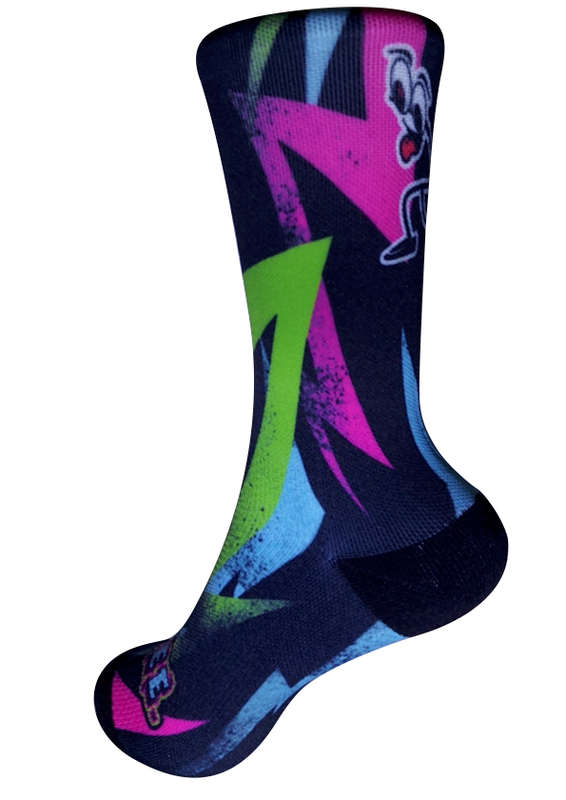 Stikee Lightning Sock - Pink, Blue and Green