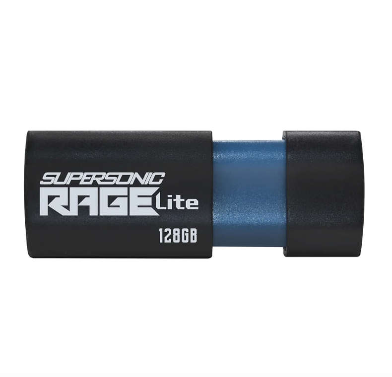 Patriot Supersonic Rage Lite 128GB USB 3.2 Gen1 Flash Drive  Black