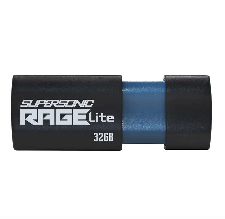 Patriot Supersonic Rage Lite 32GB USB 3.2 Gen1 Flash Drive  Black