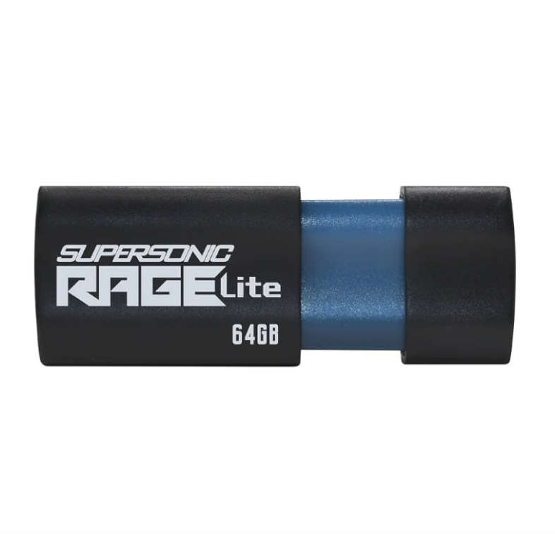 Patriot Supersonic Rage Lite 64GB USB 3.2 Gen1 Flash Drive  Black