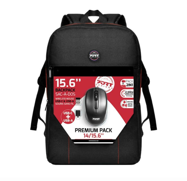 Port Designs PREMIUM Combo Mouse and Backpack 14/15.6