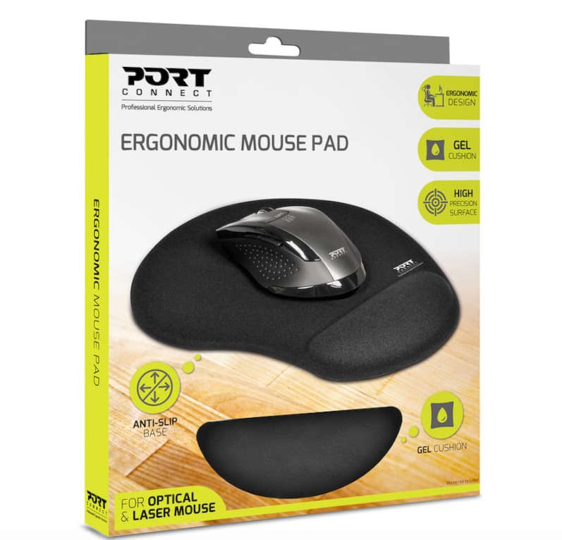 Port Ergonomic Gel Mouse Pad  Black