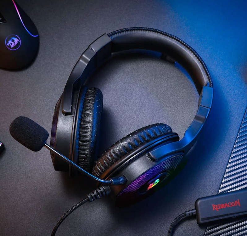 REDRAGON Over Ear PANDORA USB Aux RGB Gaming Headset  Black