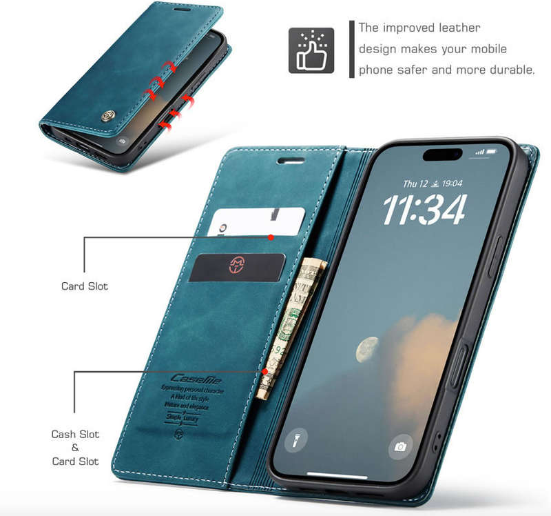 Caseme Flip Wallet Cover Compatible With iPhone 16