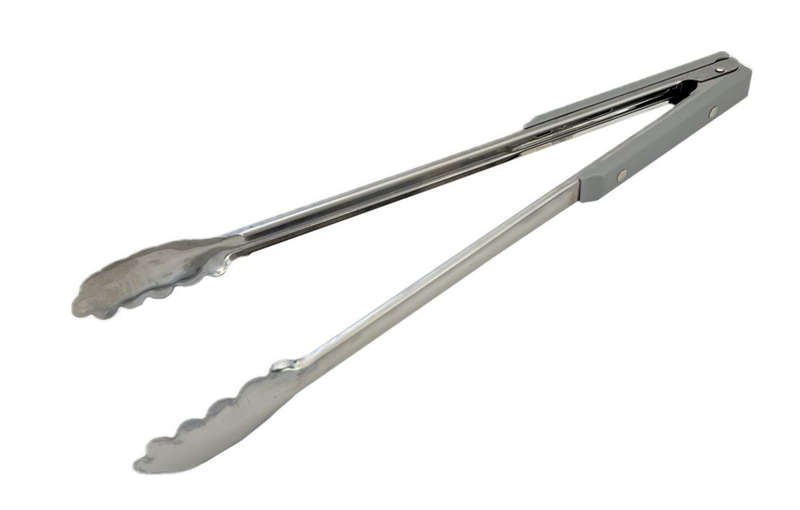Stainless Steel 40cm Grey Handle Braai Tongs