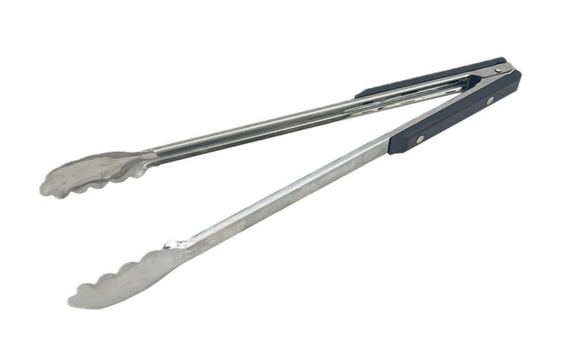 Stainless Steel 40cm Black Handle Braai Tongs