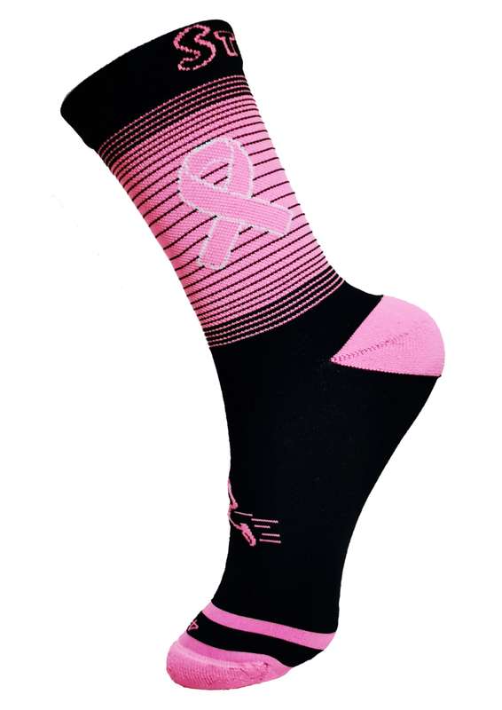 Stikee Cancer Sock - Pink and Black