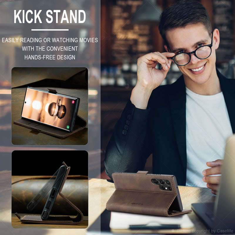 CaseMe Samsung Galaxy S22 Ultra Flip Wallet Case