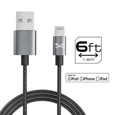 Ghostek Lightning 2m Fast Charging Braided Cable