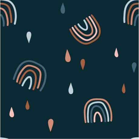 JenJen's Bamboo & Swaddle Blanket - Dark Rainy Rainbow