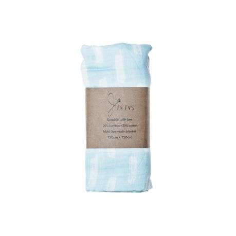 JenJen's Bamboo & Cotton Swaddle Blanket - White Dashes