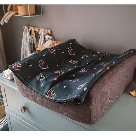 JenJen's Bamboo & Swaddle Blanket - Dark Rainy Rainbow