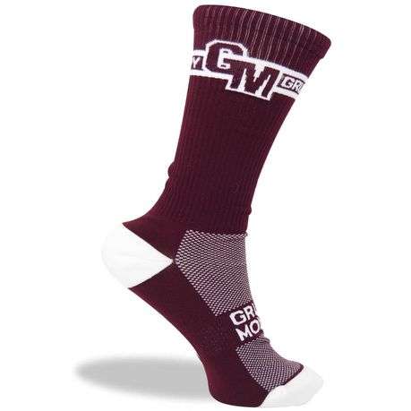 Skater Maroon Grumpy Monkey Sock