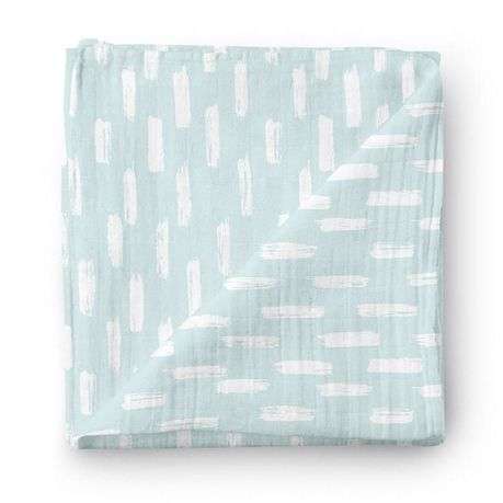 JenJen's Bamboo & Cotton Swaddle Blanket - White Dashes