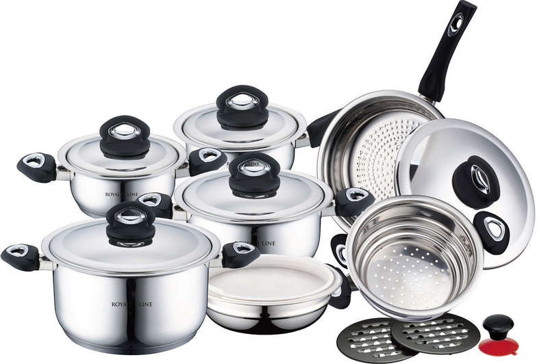Royalty Line - 16 Pieces Stainless Steel Inox Cookware Set (PLEASE READ THE DESCRIPTION)