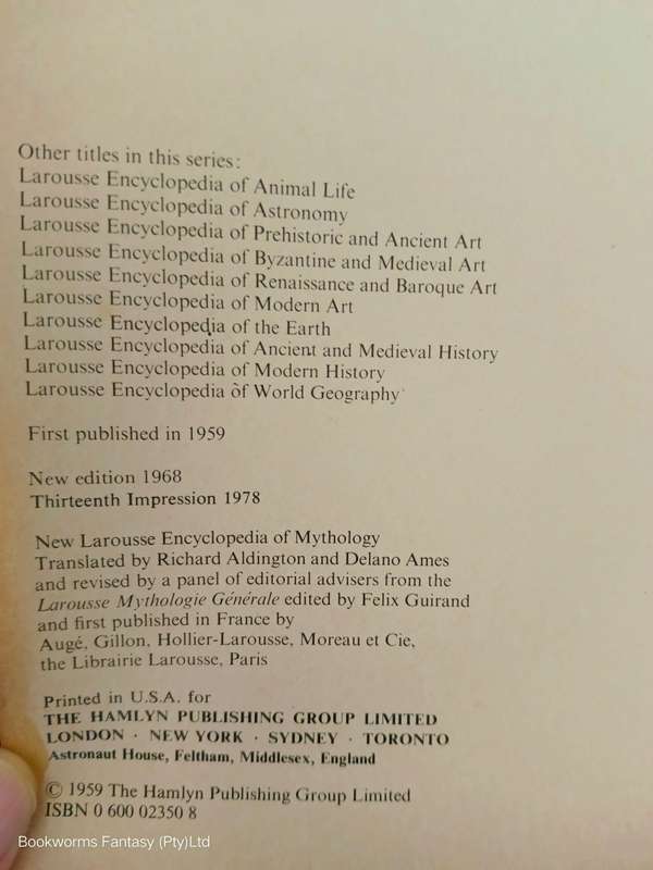 New Larousse Encyclopedia of Mythology by Félix Guirand (editor)